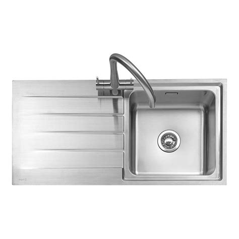 Caple Rello 100 Stainless Steel Single Bowl Inset Kitchen Sink