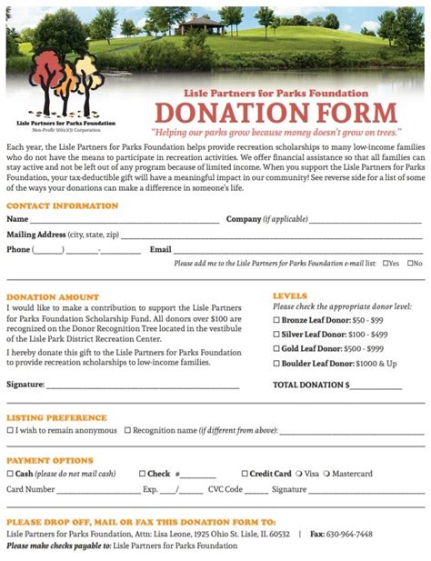 Free Printable Donation Forms