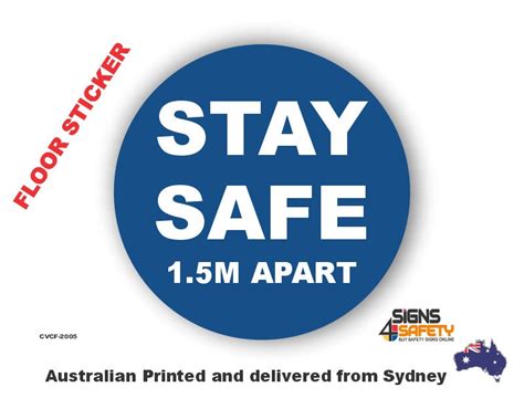 Stay Safe 15m Apart Floor Marking Sticker R10 Certified Signs4safety