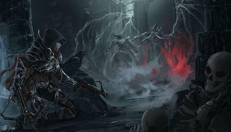 Skull And Monster Digital Wallapaper Diablo Iii Diablo Video Games