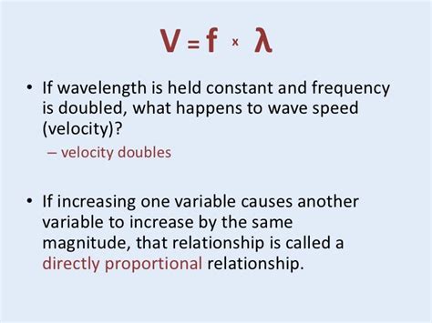 Cause And Effect Relationship Between Wave Speed Frequency Wavelength