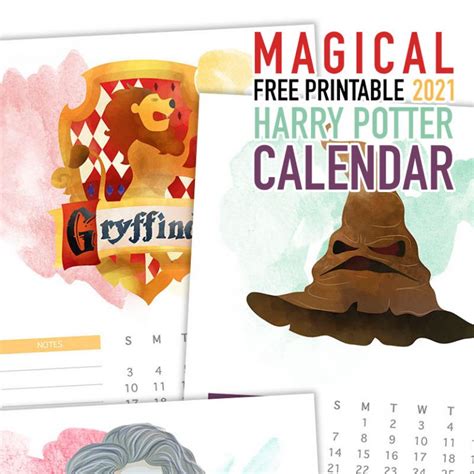 Magical Free Printable 2021 Harry Potter Calendar The Cottage Market