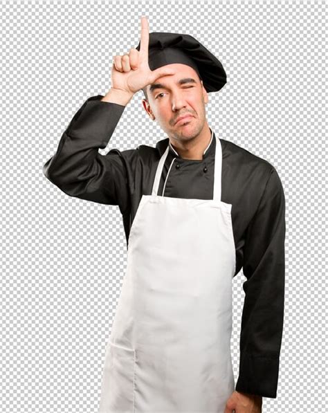 Premium Psd Loser Young Chef Posing