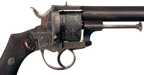 Engraved Lefaucheux Double Action Pinfire Revolver