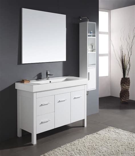 Solid wood and mdf frame doors and drawer: Almandine 48 Inch White Vanity | AK Trading Home Options