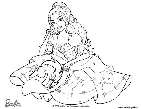 Coloriage Princesse Barbie La Mousquetaire dessin