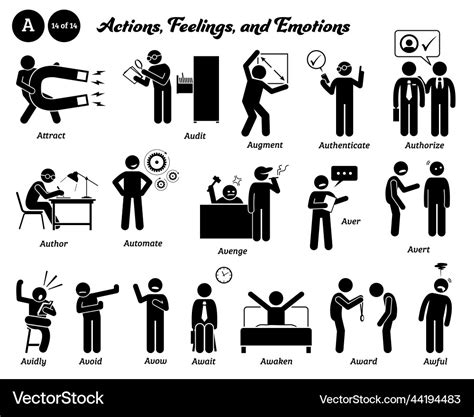 Stick Figure Human People Man Action Feelings Vector Image
