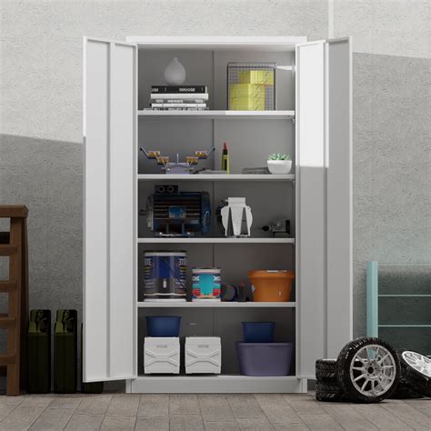 Buy Gangmei 72 Inches Tall Metal Garage Storage Cabinet White Lockable