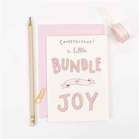 Bundle Of Joy New Baby Girl Card By Jen Roffe