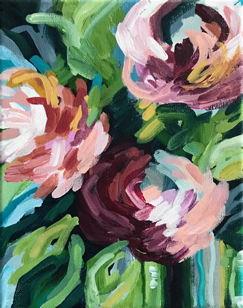 How To Paint Modern Abstract Flowers Acrylic Painting For