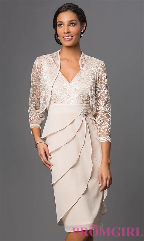 Find great deals on ebay for wedding mother dress. Sleeveless Knee-Length Dress with Jacket -PromGirl