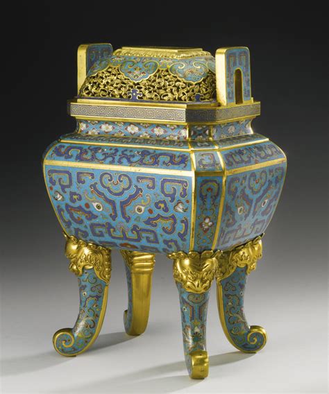 330 A Cloisonne Enamel Censer And Cover Qing Dynasty Qianlong Period