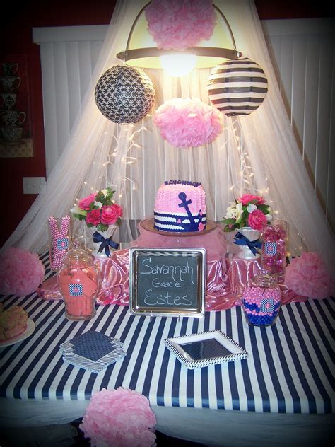These gift ideas will definitely make navigating the first few years of parenthood a whole lot easier. Navy and pink baby shower we did for a friend | Nautical ...