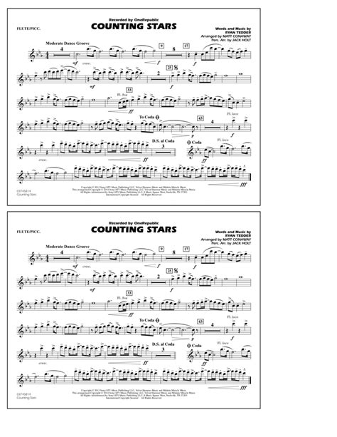 Download Counting Stars Flutepiccolo Sheet Music By Onerepublic
