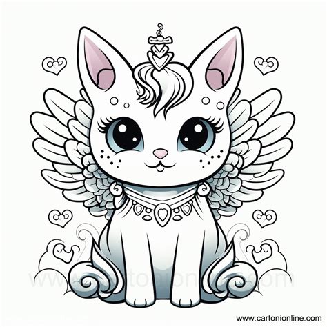 Unicorn Cat Coloring Page