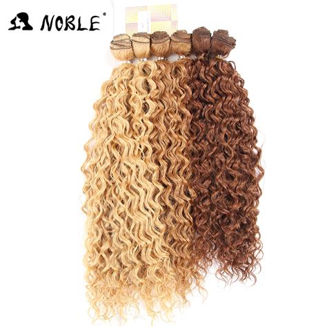 Noble Kinky Curly Hair Bundles Pcs Lot Colors Heat Resistant Long