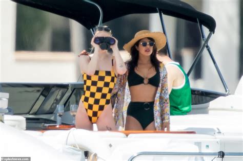 Sophie Turner Highlights Her Slender Figure In A Yellow Checkered Swimsuit In Miami Daily Mail