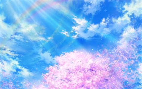 Wallpaper For Desktop Laptop Bd75 Anime Sky Cloud Spring Art