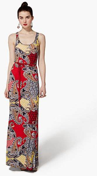 Lucky Brand Paisley Maxi Dress In Red Red Multi Lyst