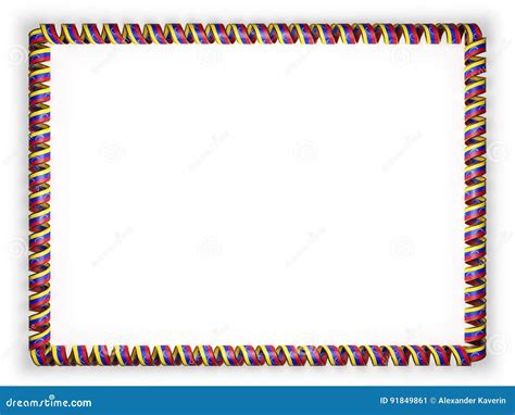 Frame And Border Of Ribbon With The Venezuela Flag Edging From The