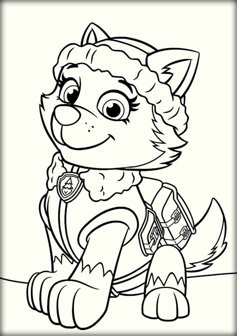 Paw Patrol Coloring Pages Everest At Free Printable