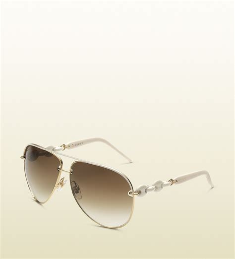gucci official site founded in florence italy in 1921 sunglasses women aviators white