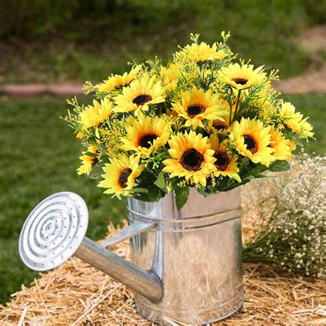 Sunflower bouquet 15 piece wedding flower set sunflower | etsy. Artificial Flowers Silk Sunflowers | Artificial flowers ...