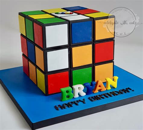 Celebrate With Cake 3d Sculpted Rubiks Cube Cake