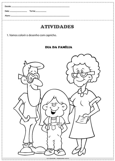 Atividade Dia Da Fam Lia Educa O Infantil Ler E Aprender