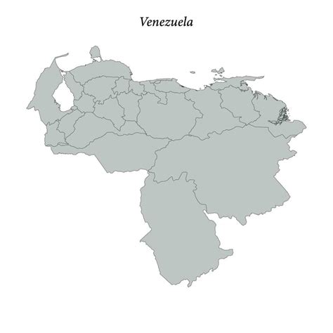 Simple Flat Map Of Venezuela With Borders 35316381 Vector Art At Vecteezy