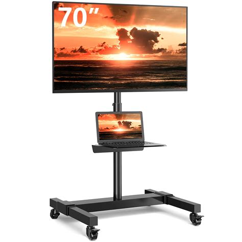 5rcom Large Rolling Tv Stand Portable Monitor Stand For 32 70 Inch Flat