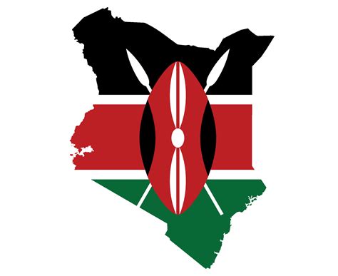 Kenya Flag National Africa Emblem Map Icon Vector Illustration Abstract