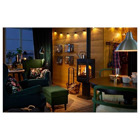 Ikea wing chair, nordvalla dark gray 428.2214.1014. STRANDMON Wing chair - Djuparp dark green - IKEA