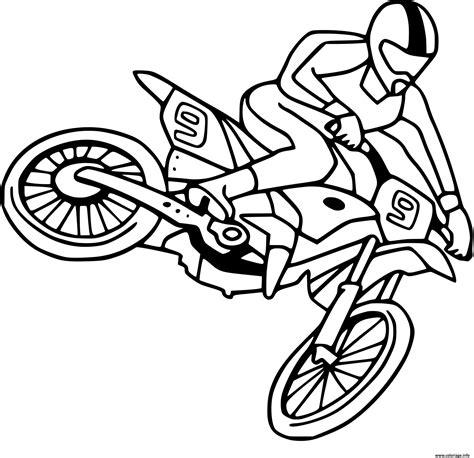 Coloriage Moto Cross Course Rapide JeColorie Com