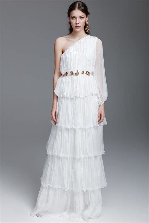White Silk Long Dress Pnk Casual