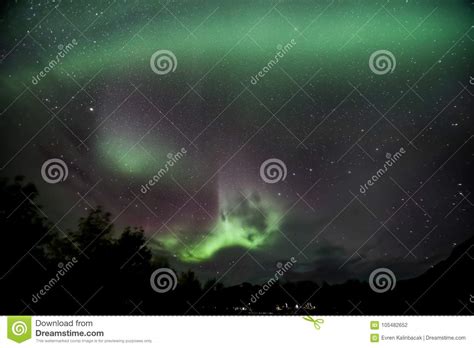 Northern Lights Over Iceland Stock Photo Image Of Celand Winter
