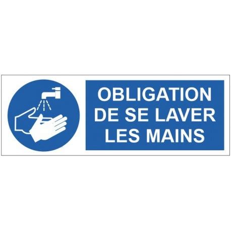 Panneau Symbole Obligation De Se Laver Les Mains Sticker Communication