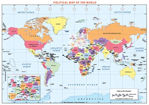 Political World Map Self Adhesive Textile Cosmographics Ltd