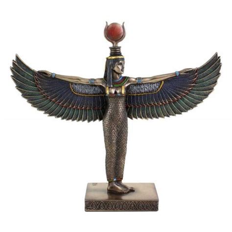 Egyptian Goddess Isis Standing With Outstretched Wings 85 Inch Resin Statue