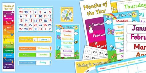 Ready Made Days Of The Week Calendar Display Pack Classroom Calendar