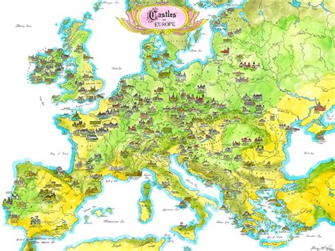 I Was Commissioned To Illustrate A Map Of Selected Castles In Europe