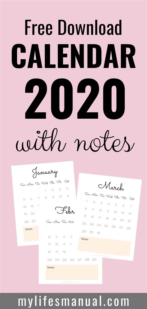 Free Monthly Calendar 2020 Printable Monthly Calendar Calendar 2020