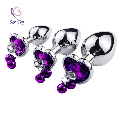 Anal Plug Stainless Steel Butt Plug With Bell Heart Crystal Sex Toys Adult Toys For Woman Anal