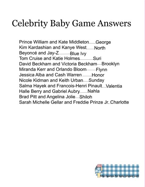 Guess The Celebrity Baby Picture Quiz Printable Kids Matttroy