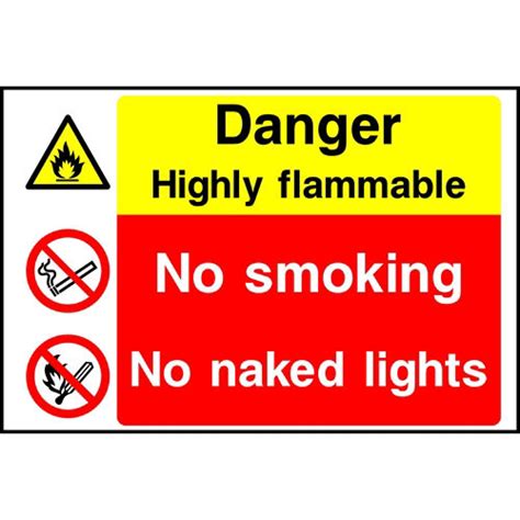 Kpcm Danger Highly Flammable No Smoking No Naked Flames Sign