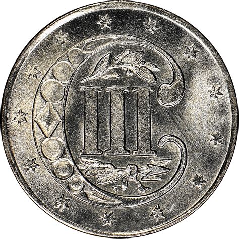 1857 3cs Ms Silver Three Cents Ngc