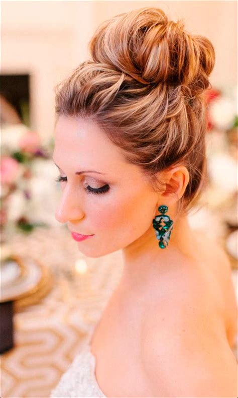 High bun styles will never get old. Bridal Hairstyles For Medium Hair: 32 Looks Trending This ...