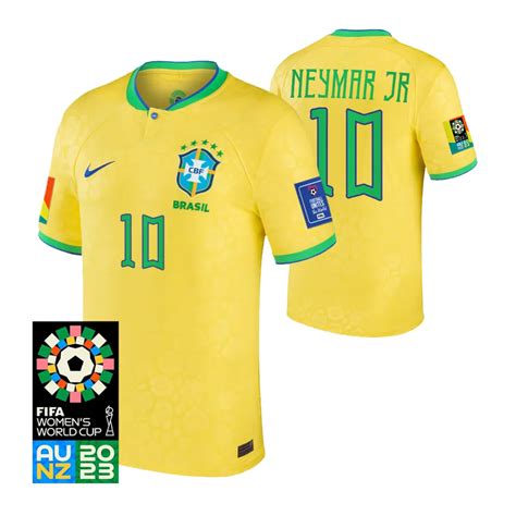 2022 World Cup Brazil Jersey Neymar Jr Home Yellow Authentic