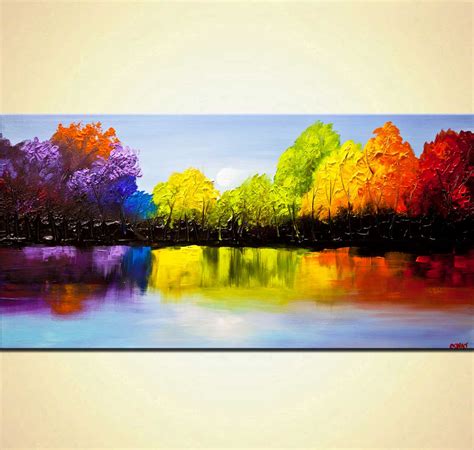 Painting For Sale Textured Colorful Landscape Painting 9199