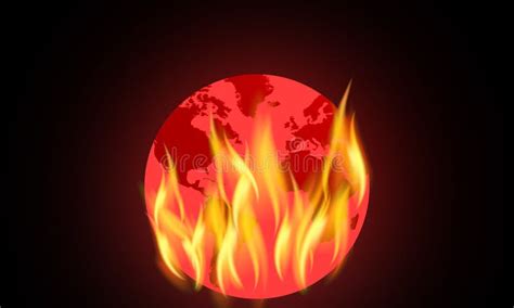Earth In Flames Stock Illustration Illustration Of Environment 18070645